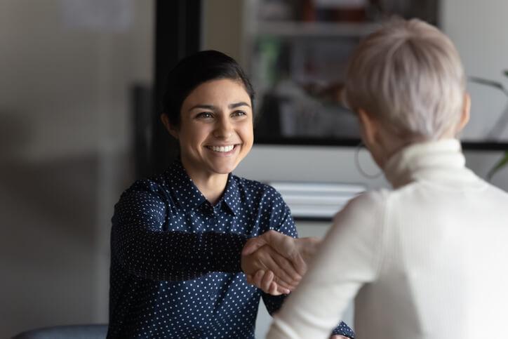 intra-oral dental assistant grad in a job interview